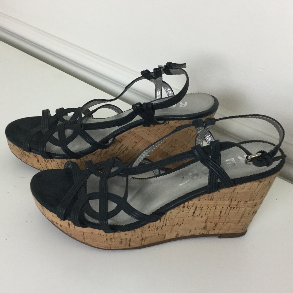 Report ‘Geraldine’ Cork Platform Wedge Sandal Sz 8